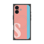 プレミアムスクエアケース with MagSafe［ オリジナル - initial color line - S pink ］
