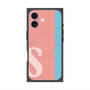 プレミアムスクエアケース with MagSafe［ オリジナル - initial color line - S pink ］