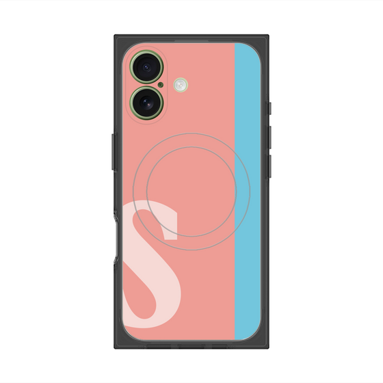プレミアムスクエアケース with MagSafe［ オリジナル - initial color line - S pink ］