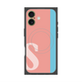 プレミアムスクエアケース with MagSafe［ オリジナル - initial color line - S pink ］