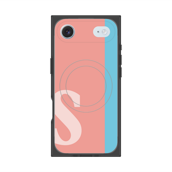 プレミアムスクエアケース with MagSafe［ オリジナル - initial color line - S pink ］