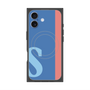 プレミアムスクエアケース with MagSafe［ オリジナル - initial color line - S blue ］