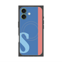 プレミアムスクエアケース with MagSafe［ オリジナル - initial color line - S blue ］