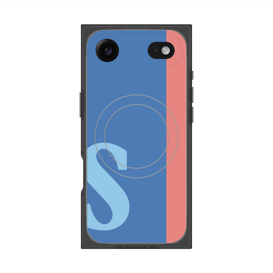 プレミアムスクエアケース with MagSafe［ オリジナル - initial color line - S blue ］