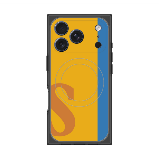 プレミアムスクエアケース with MagSafe［ オリジナル - initial color line - S orange ］