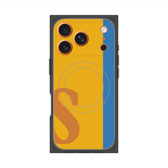 プレミアムスクエアケース with MagSafe［ オリジナル - initial color line - S orange ］