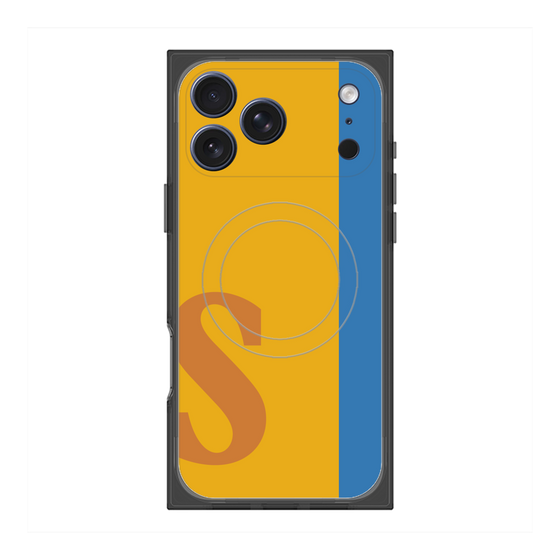プレミアムスクエアケース with MagSafe［ オリジナル - initial color line - S orange ］
