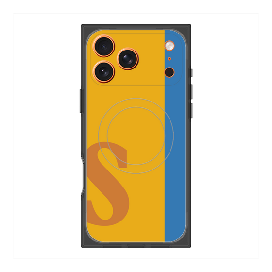 プレミアムスクエアケース with MagSafe［ オリジナル - initial color line - S orange ］