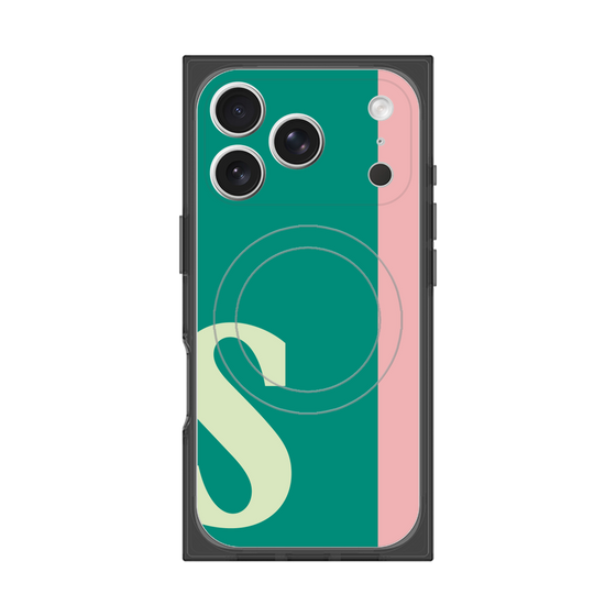 プレミアムスクエアケース with MagSafe［ オリジナル - initial color line - S green ］