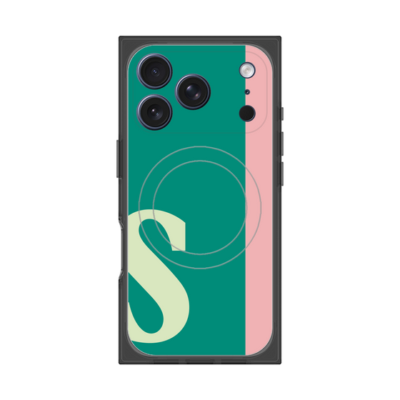 プレミアムスクエアケース with MagSafe［ オリジナル - initial color line - S green ］