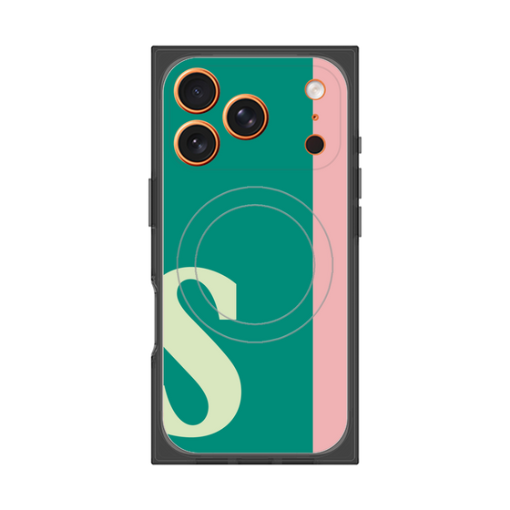 プレミアムスクエアケース with MagSafe［ オリジナル - initial color line - S green ］