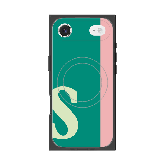 プレミアムスクエアケース with MagSafe［ オリジナル - initial color line - S green ］