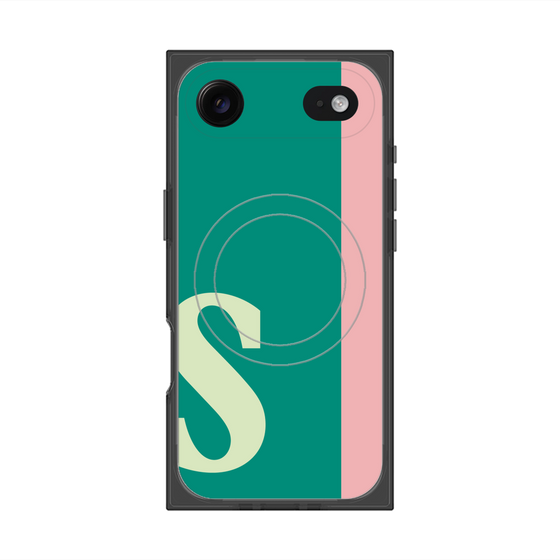 プレミアムスクエアケース with MagSafe［ オリジナル - initial color line - S green ］