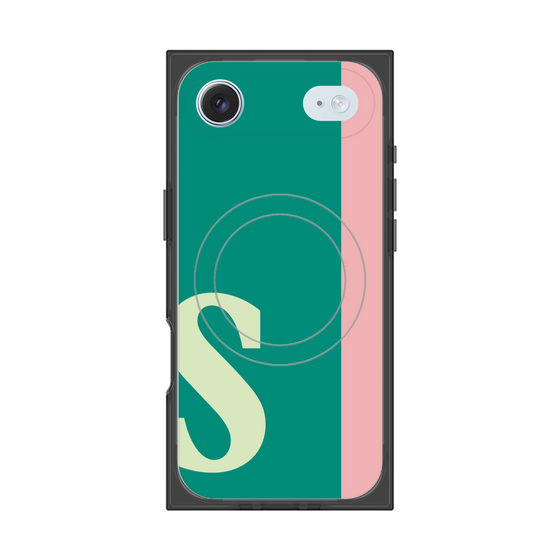 プレミアムスクエアケース with MagSafe［ オリジナル - initial color line - S green ］
