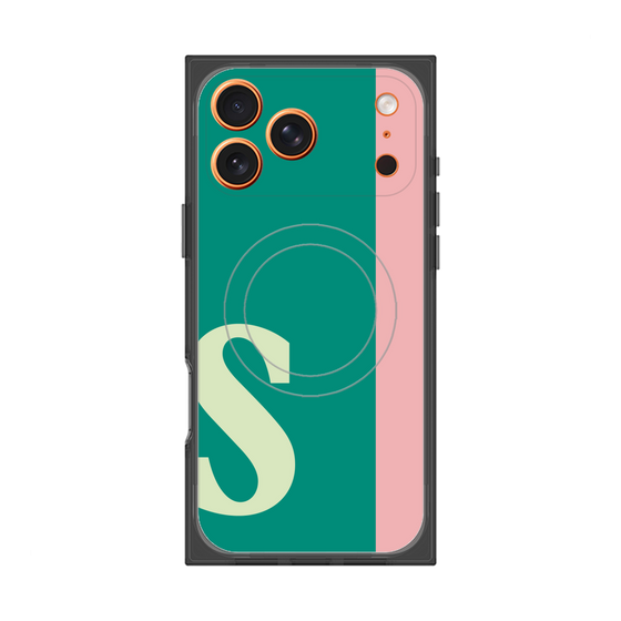 プレミアムスクエアケース with MagSafe［ オリジナル - initial color line - S green ］