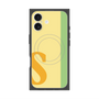 プレミアムスクエアケース with MagSafe［ オリジナル - initial color line - S yellow ］