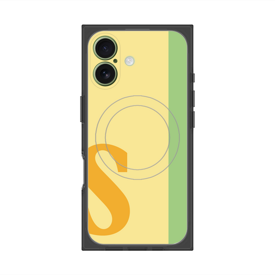 プレミアムスクエアケース with MagSafe［ オリジナル - initial color line - S yellow ］