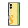 プレミアムスクエアケース with MagSafe［ オリジナル - initial color line - S yellow ］