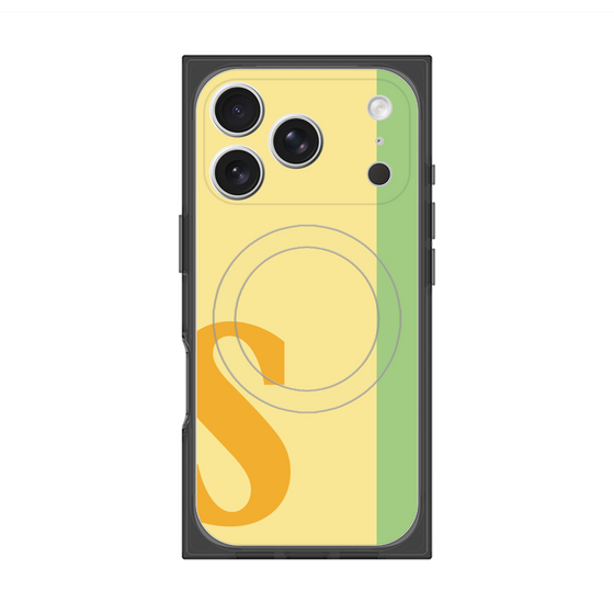 プレミアムスクエアケース with MagSafe［ オリジナル - initial color line - S yellow ］