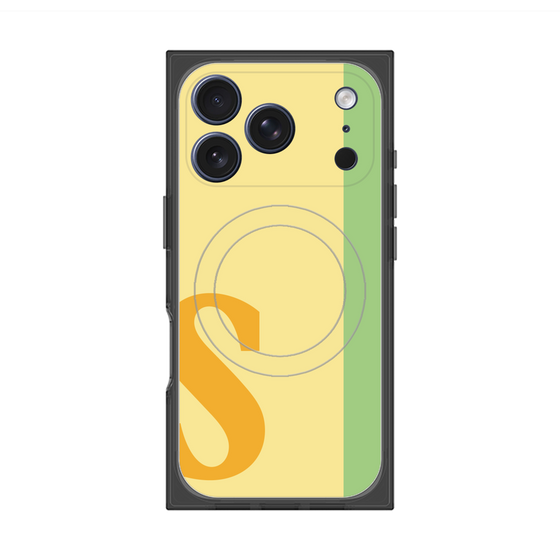 プレミアムスクエアケース with MagSafe［ オリジナル - initial color line - S yellow ］