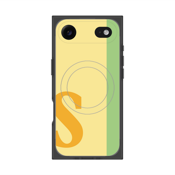 プレミアムスクエアケース with MagSafe［ オリジナル - initial color line - S yellow ］