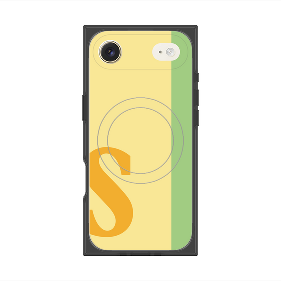 プレミアムスクエアケース with MagSafe［ オリジナル - initial color line - S yellow ］
