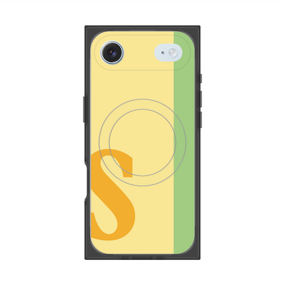 プレミアムスクエアケース with MagSafe［ オリジナル - initial color line - S yellow ］