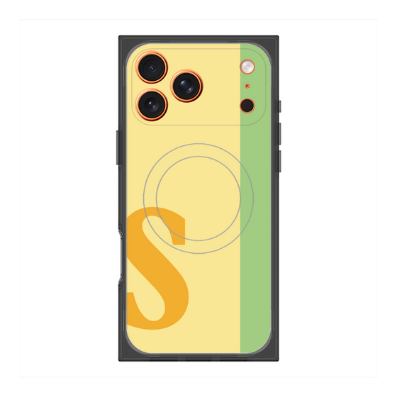 プレミアムスクエアケース with MagSafe［ オリジナル - initial color line - S yellow ］