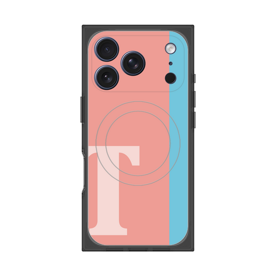 プレミアムスクエアケース with MagSafe［ オリジナル - initial color line - T pink ］