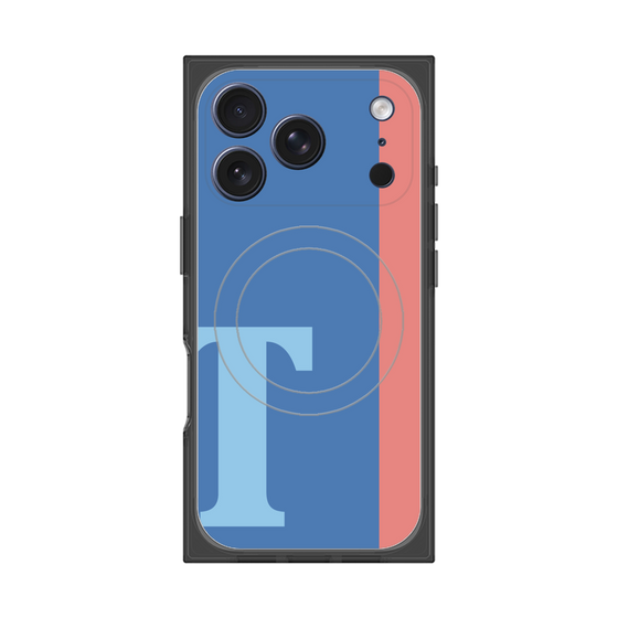 プレミアムスクエアケース with MagSafe［ オリジナル - initial color line - T blue ］