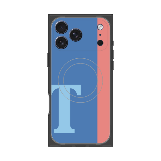 プレミアムスクエアケース with MagSafe［ オリジナル - initial color line - T blue ］