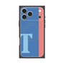 プレミアムスクエアケース with MagSafe［ オリジナル - initial color line - T blue ］