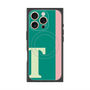 プレミアムスクエアケース with MagSafe［ オリジナル - initial color line - T green ］