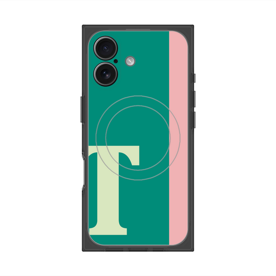 プレミアムスクエアケース with MagSafe［ オリジナル - initial color line - T green ］