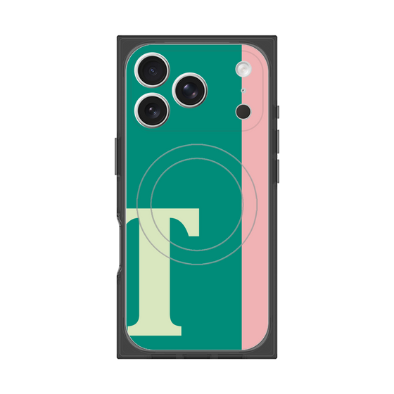 プレミアムスクエアケース with MagSafe［ オリジナル - initial color line - T green ］