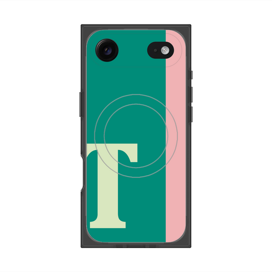 プレミアムスクエアケース with MagSafe［ オリジナル - initial color line - T green ］