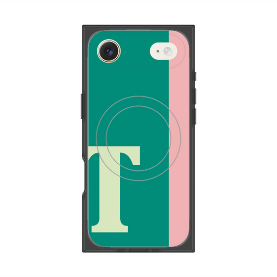 プレミアムスクエアケース with MagSafe［ オリジナル - initial color line - T green ］