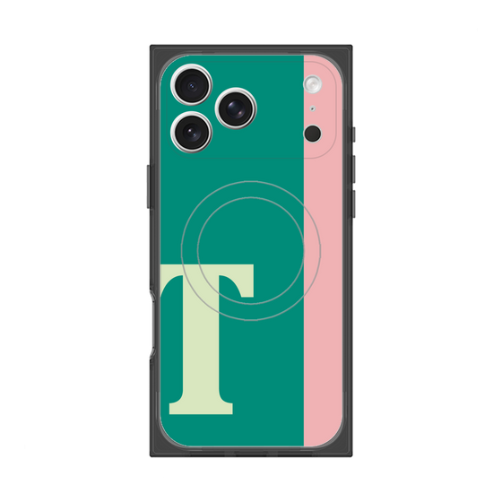 プレミアムスクエアケース with MagSafe［ オリジナル - initial color line - T green ］
