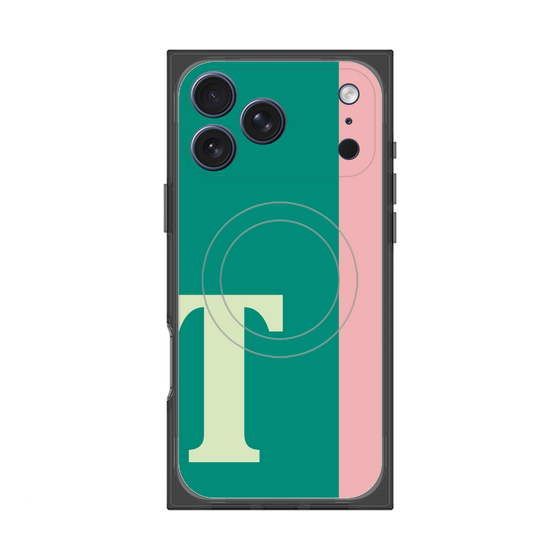 プレミアムスクエアケース with MagSafe［ オリジナル - initial color line - T green ］