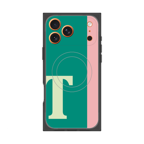プレミアムスクエアケース with MagSafe［ オリジナル - initial color line - T green ］