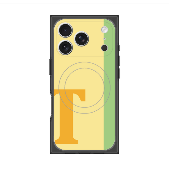 プレミアムスクエアケース with MagSafe［ オリジナル - initial color line - T yellow ］