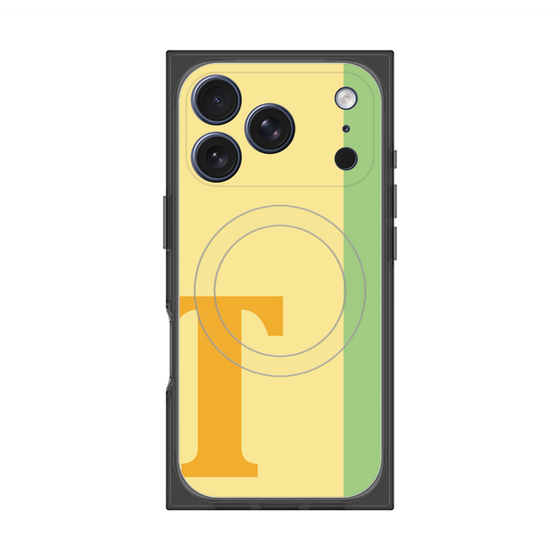 プレミアムスクエアケース with MagSafe［ オリジナル - initial color line - T yellow ］