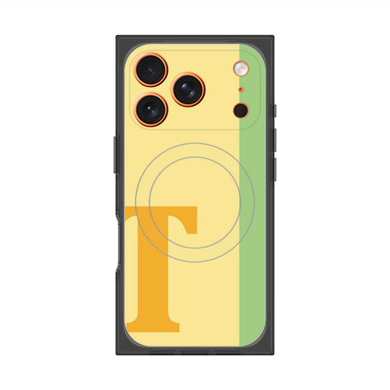 プレミアムスクエアケース with MagSafe［ オリジナル - initial color line - T yellow ］