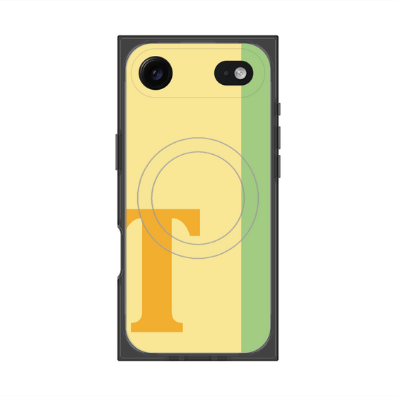 プレミアムスクエアケース with MagSafe［ オリジナル - initial color line - T yellow ］