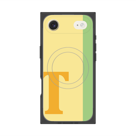 プレミアムスクエアケース with MagSafe［ オリジナル - initial color line - T yellow ］