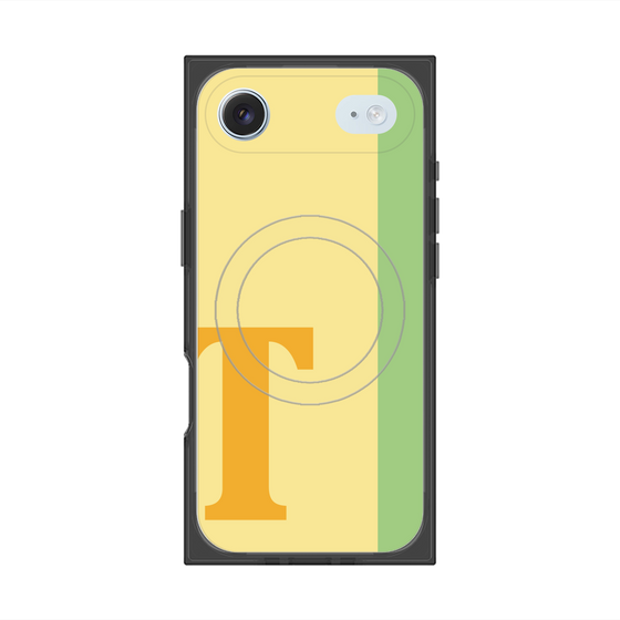 プレミアムスクエアケース with MagSafe［ オリジナル - initial color line - T yellow ］