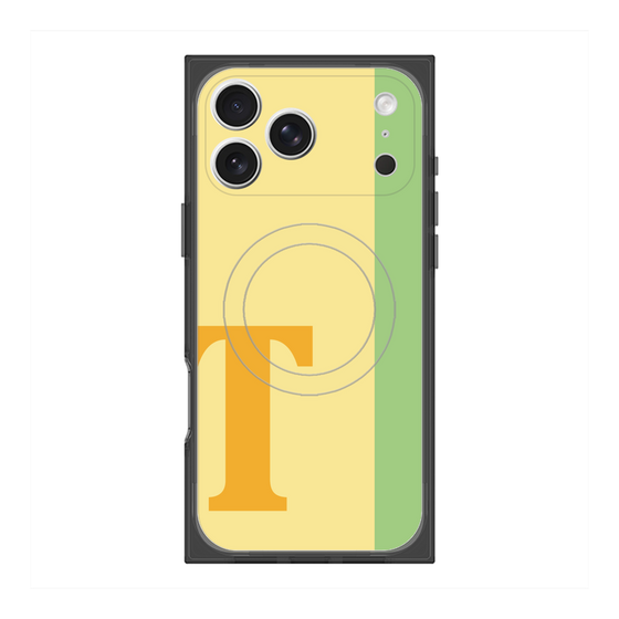 プレミアムスクエアケース with MagSafe［ オリジナル - initial color line - T yellow ］