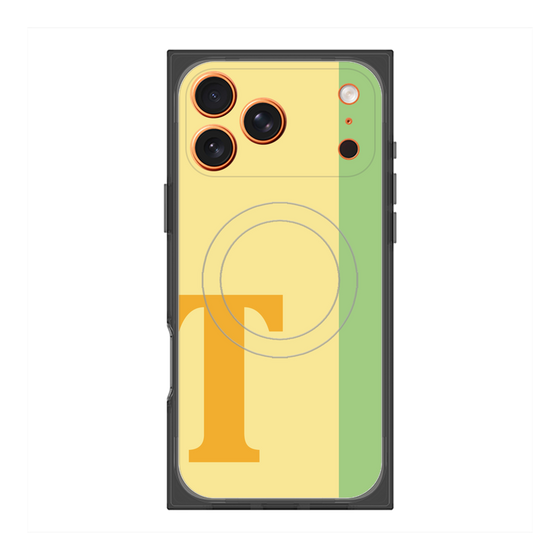 プレミアムスクエアケース with MagSafe［ オリジナル - initial color line - T yellow ］