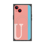 プレミアムスクエアケース with MagSafe［ オリジナル - initial color line - U pink ］