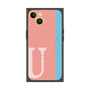 プレミアムスクエアケース with MagSafe［ オリジナル - initial color line - U pink ］